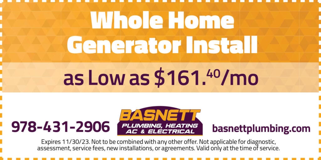 Whole Home Generator Install as Low as $161.40/month. Expires 11/30/23. Not to be combined with any other offer. Not applicable for diagnostic, assessment, service fees, new installations, or agreements. Valid only at the time of service.