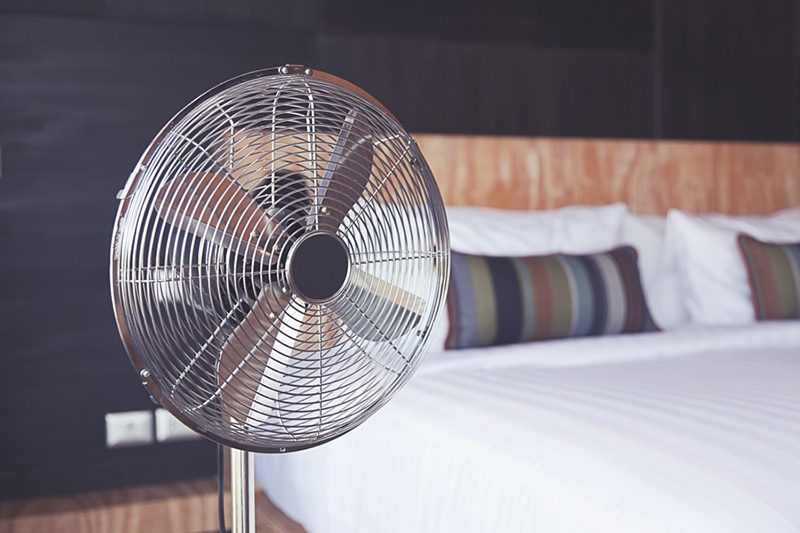 Electric fan in a bedroom, Improve Your Home’s Indoor Air Quality | Basnett Plumbing, Heating & AC