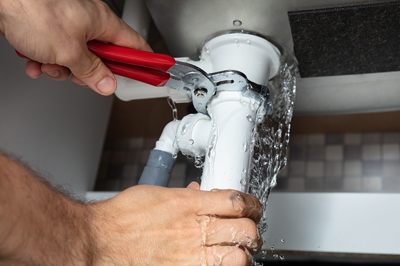 Plumber Fixing Sink Pipe With Adjustable Wrench, 3 Signs You Have a Plumbing Leak | Plumbing Service, HVAC | Littleton
