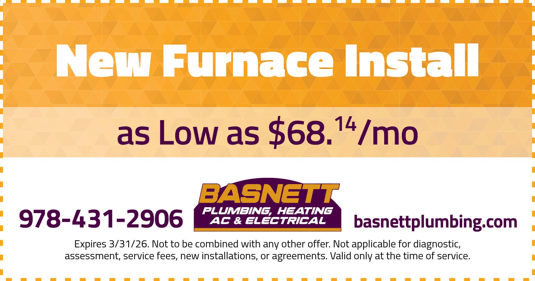 New Furnace Install as low as $68/Mo