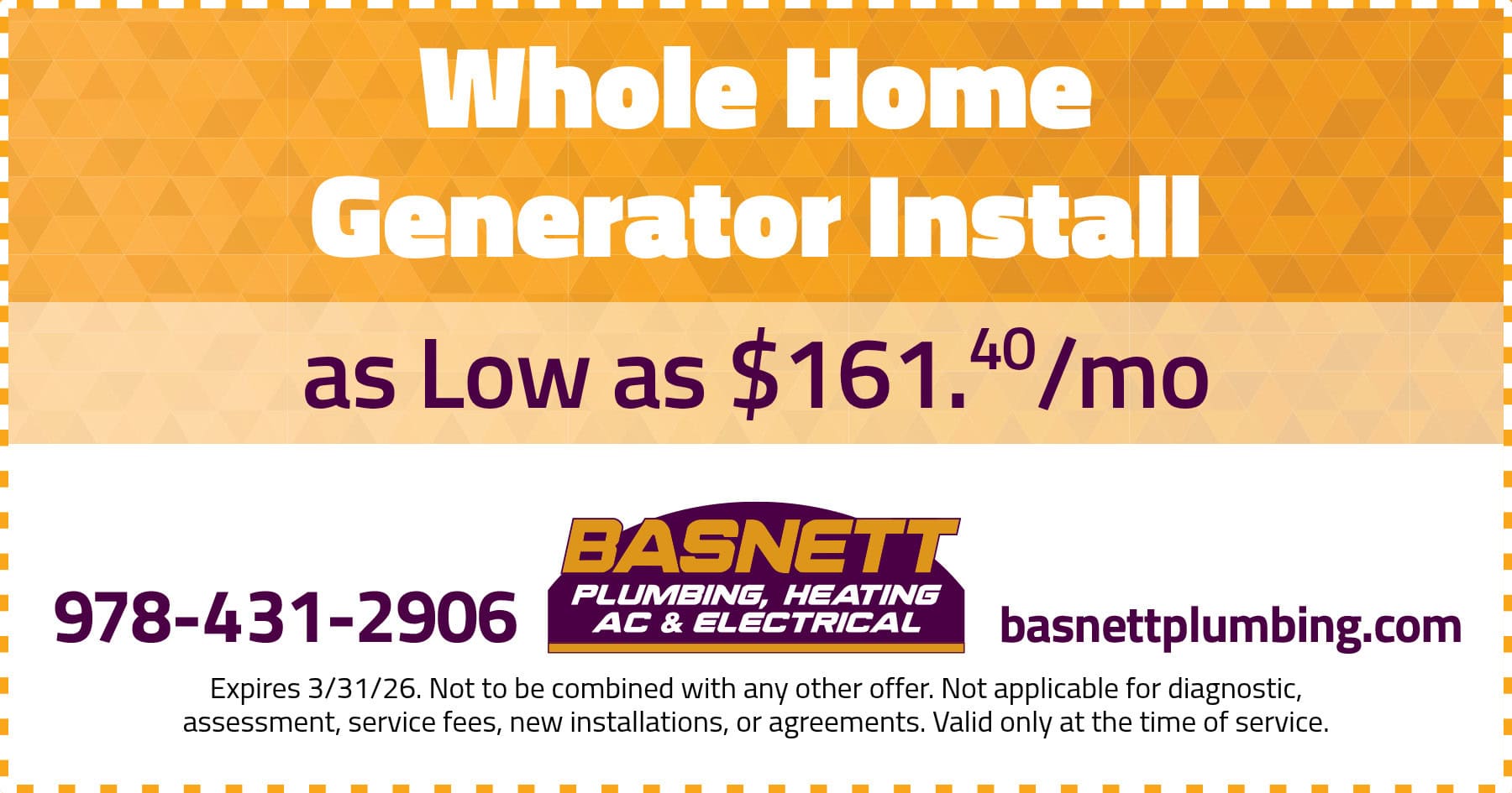 Whole Home Generator Install as low as $161/Mo