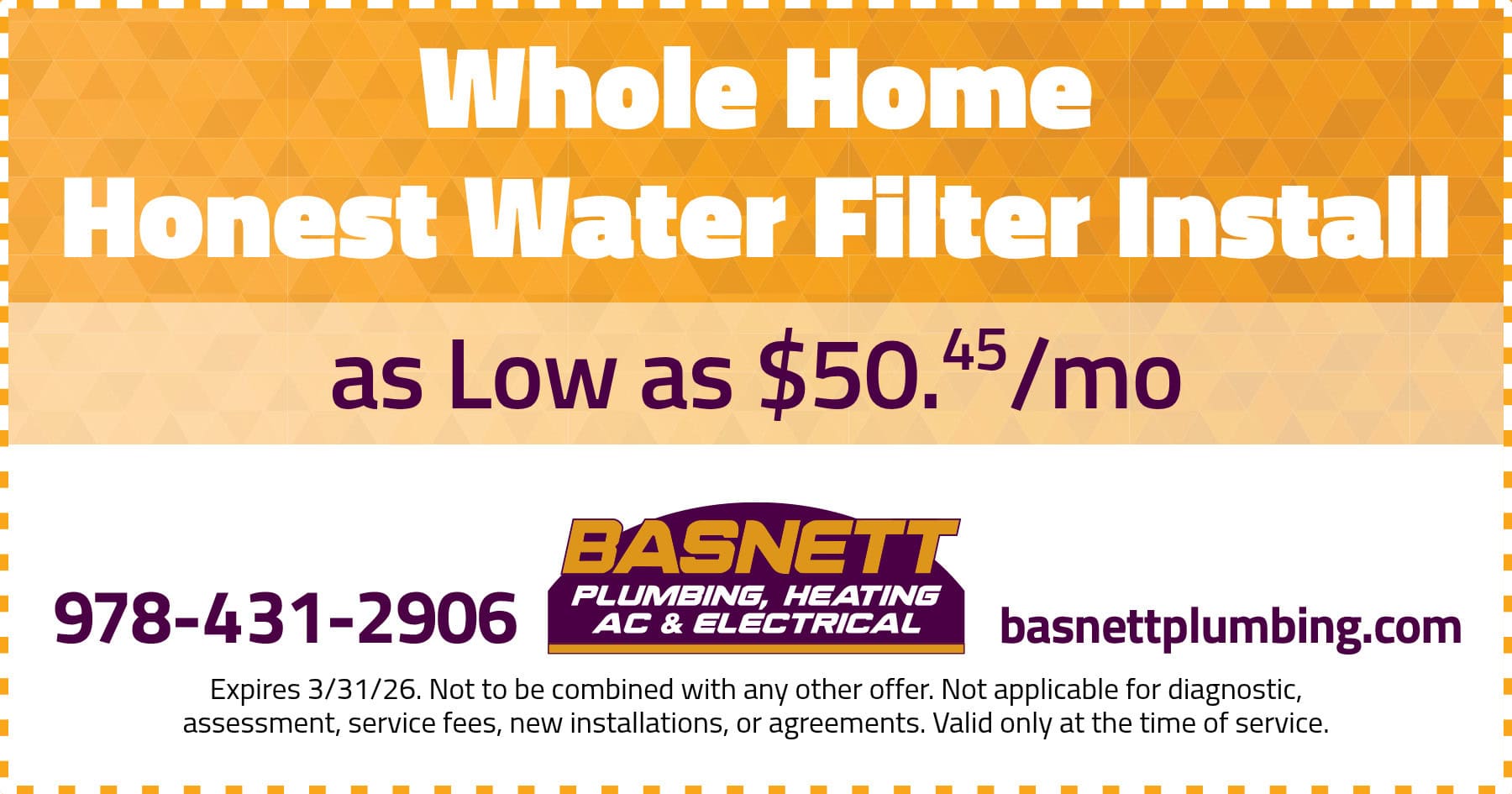 Whole Home Honest Water Filter Install as los as $50/ month
