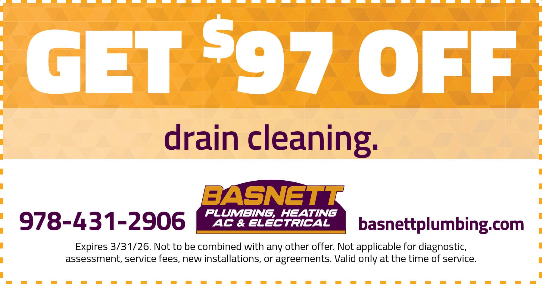 Get $97 off drain cleaning