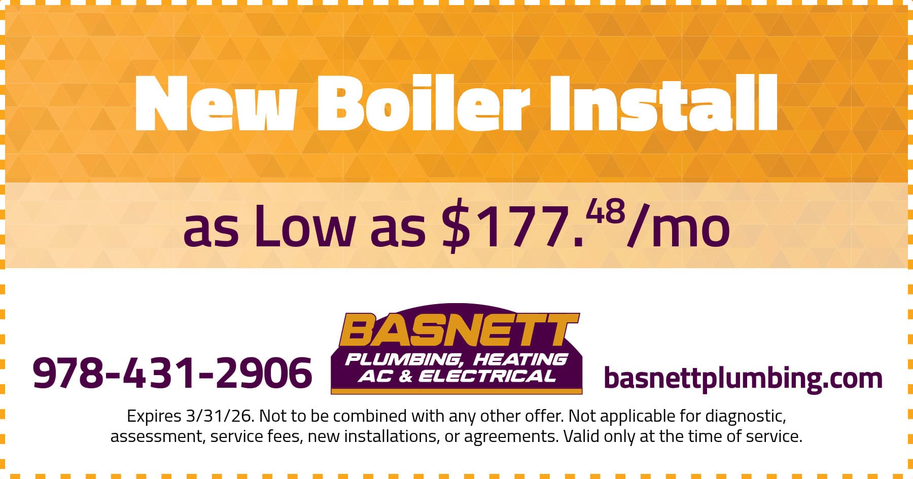 New Boiler Install as low as $177/Mo