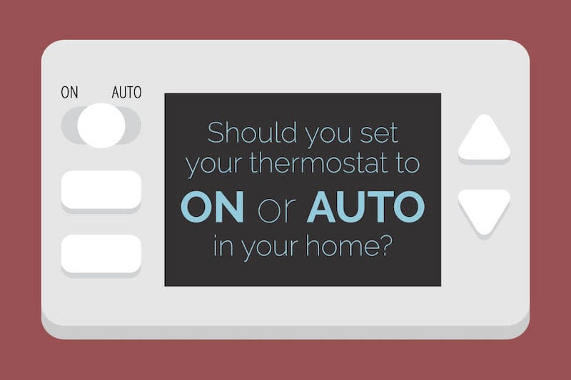 thermostat displaying on or auto.