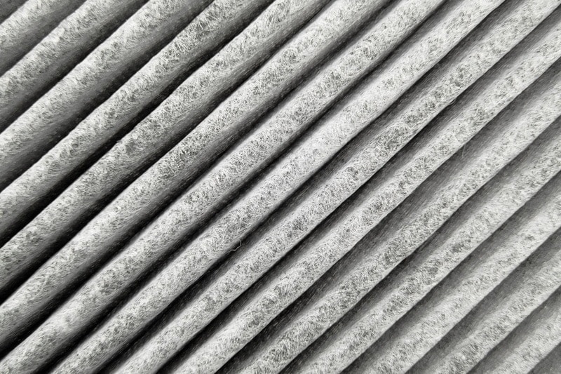 Close up of furnace filter at an angle